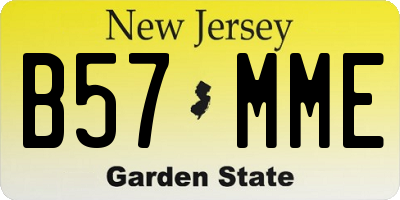 NJ license plate B57MME