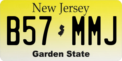NJ license plate B57MMJ
