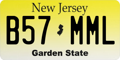 NJ license plate B57MML
