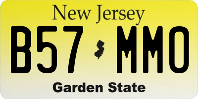 NJ license plate B57MMO