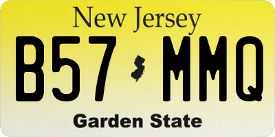 NJ license plate B57MMQ