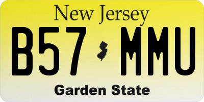 NJ license plate B57MMU