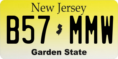NJ license plate B57MMW