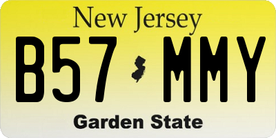 NJ license plate B57MMY