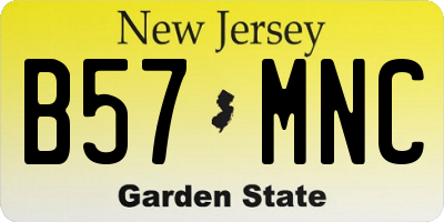 NJ license plate B57MNC
