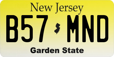 NJ license plate B57MND