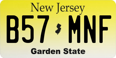 NJ license plate B57MNF