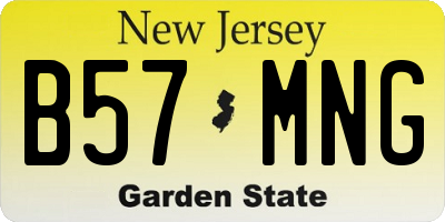 NJ license plate B57MNG