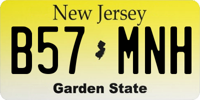 NJ license plate B57MNH