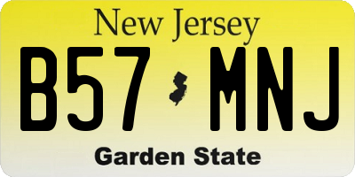 NJ license plate B57MNJ