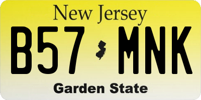 NJ license plate B57MNK