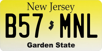 NJ license plate B57MNL