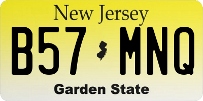 NJ license plate B57MNQ