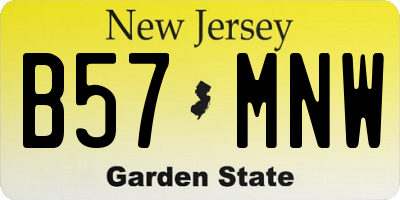 NJ license plate B57MNW
