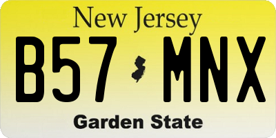 NJ license plate B57MNX
