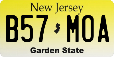 NJ license plate B57MOA