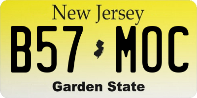 NJ license plate B57MOC