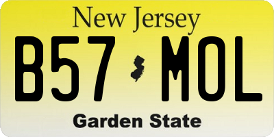NJ license plate B57MOL