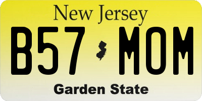 NJ license plate B57MOM