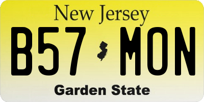 NJ license plate B57MON