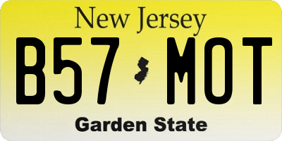 NJ license plate B57MOT