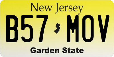 NJ license plate B57MOV