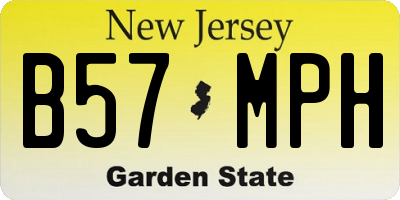 NJ license plate B57MPH