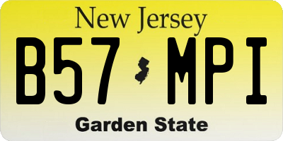 NJ license plate B57MPI