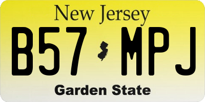 NJ license plate B57MPJ