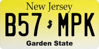 NJ license plate B57MPK