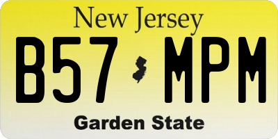 NJ license plate B57MPM