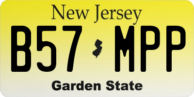 NJ license plate B57MPP
