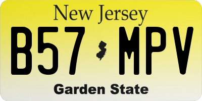 NJ license plate B57MPV