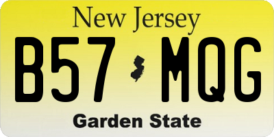 NJ license plate B57MQG