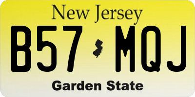 NJ license plate B57MQJ