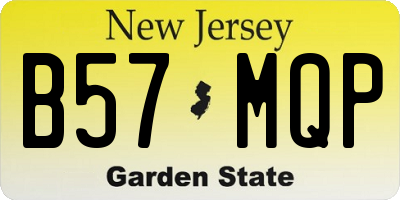 NJ license plate B57MQP