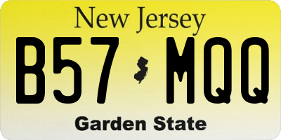 NJ license plate B57MQQ