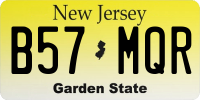NJ license plate B57MQR