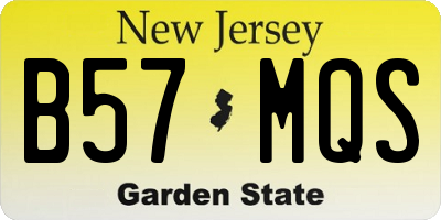 NJ license plate B57MQS