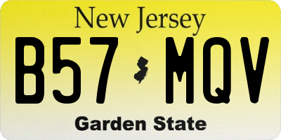NJ license plate B57MQV