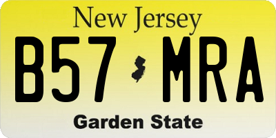 NJ license plate B57MRA