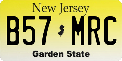 NJ license plate B57MRC