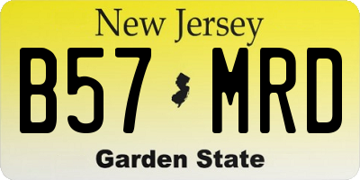 NJ license plate B57MRD