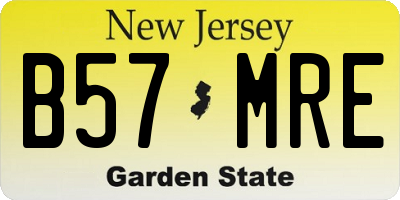 NJ license plate B57MRE