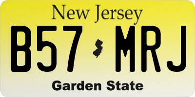 NJ license plate B57MRJ
