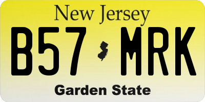 NJ license plate B57MRK