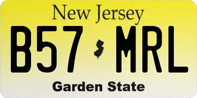 NJ license plate B57MRL
