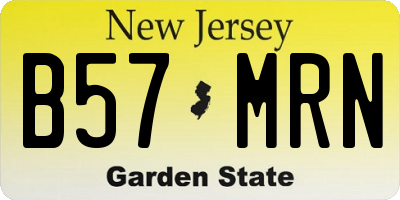 NJ license plate B57MRN