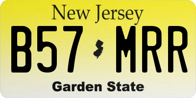NJ license plate B57MRR