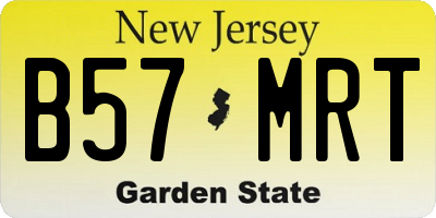 NJ license plate B57MRT